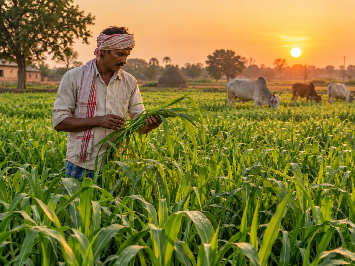 Shaligram Singh at his farm in Madhurapur